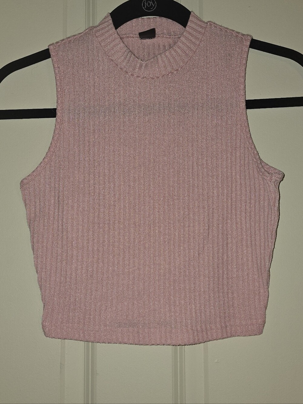 SHEIN Pink Ribbed Sleeveless Crop Top